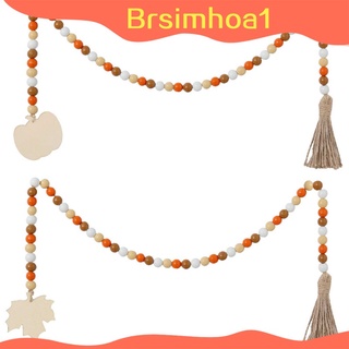 Brsimhoa1 Ornamentos De madera De cuentas con hojas De calabaza y arce/cuentas Para decoración De Halloween/acción De gracias (1)