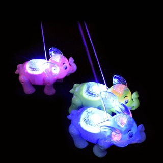 [sabaya] divertida iluminación musical elefante animal con correa para niños juguete regalo de navidad (3)