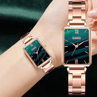 gaiety marca reloj para las mujeres verde dial cuadrado señoras cuarzo reloj pulsera simple oro rosa vestido de lujo mujeres relojes