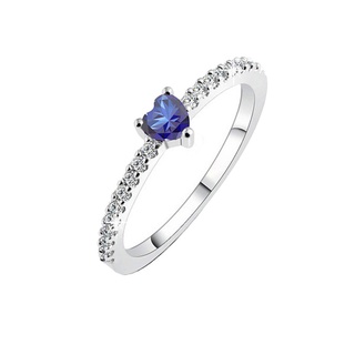 exquisita princesa 18k oro rosa anillos de color para adolescentes niñas tops clase corazón azul zafiro anillo de boda compromiso anillos de diamantes para las mujeres moda accesorios de joyería