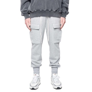 2021 hombres Streetwear mono Multi-bolsillo vintage Jogger casual pantalones Hip hop masculino sólido cintura elástica Slim casual pantalones
