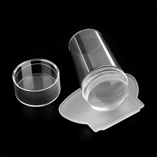 freedomom Nail Art Templates Pure Clear Jelly Silicone nail stamping plate Scraper with Cap freedomom (2)