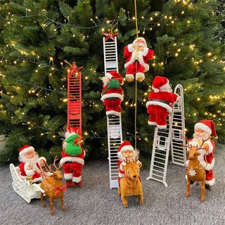 Escalera eléctrica De santa claus/escaleras De peluche/creativo/Música/decoración navideña/regalos De navidad (1)
