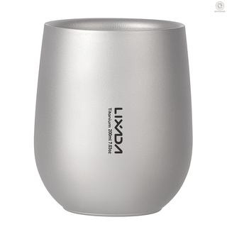 lixada 200ml ultraligero titanio doble pared aislada taza de agua taza de té taza para acampar al aire libre senderismo mochila oficina en casa