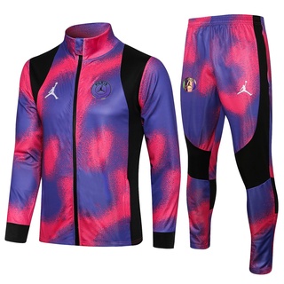 2021-22 PSG Paris púrpura y rosa chamarra y pantalones + Original brillante Logo