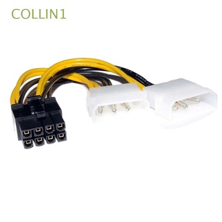 COLLIN1 18CM Power Cord Connectors 8Pin To Dual 4 Pin Graphics Card Video Card Computer Cables Durable PCI-E 8PIN PCI Express Computer Office IDE Cables