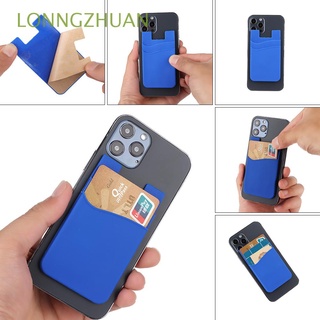 LONNGZHUAN New Mobile Phone Wallet Universal Wallet Case Credit ID Card Holder Elastic Cellphone Accessories Silicone Fashion Adhesive Pocket Sticker/Multicolor