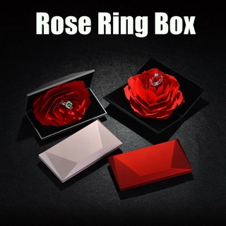[alta Calidad] caja de anillos de compromiso rosa caja de anillos de propuesta anillo caso de terciopelo joyero caso anillo titular para boda san valentín