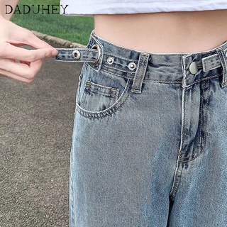 daduhey cintura alta ancho pierna jeans mujer suelto draggle-tail pantalones rectos (3)