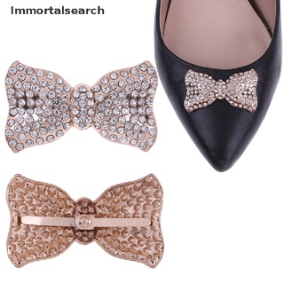 Immortalsearch 1Pc Rhinestone bowknot metal zapatos clip hebilla mujer zapato encanto accesorios MY