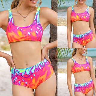 dixlmond _mujeres verano Sexy patrón leopardo traje de baño Push-Up Bikini conjunto de ropa de playa