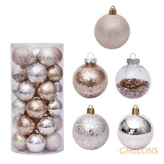 ghulons 30pcs 6 cm bolas de navidad decoración dorada transparente colgante árbol de navidad adornos boda fiesta decoración del hogar regalo de año nuevo
