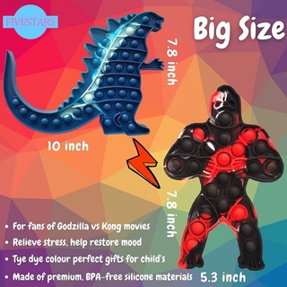 Godzilla Bubble Push Pop It Fidget juguete alivio del estrés para niños adultos arco iris Pop 100% nuevo y alta calidad
