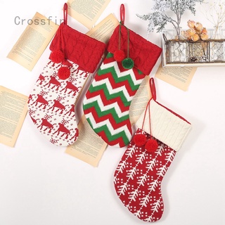 Crossfin calcetines de punto rojo y blanco de navidad|Calcetines de navidad
