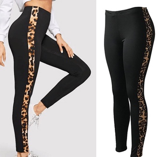 mujer moda leopardo impreso legging delgado mujeres leggings de algodón elástico suave pantalones elásticos