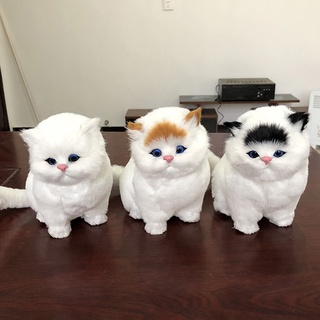 hfz animal simulación gato vocal juguete niños regalo peluche muñeca hogar adorno