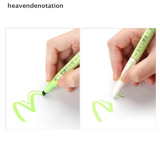 [heavendenotation] 6 colores borrables resaltadores pastel marcadores de doble punta fluorescente pluma papelería