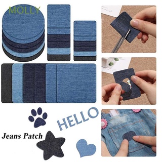 molly 4 piezas nuevo codo de rodilla costura de tela de hierro parche ropa pantalones apliques reparación jeans diy/multicolor