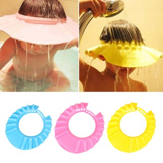 Niños niños bebé ducha baño de silicona suave ajustable gorra sombrero protección de la oreja