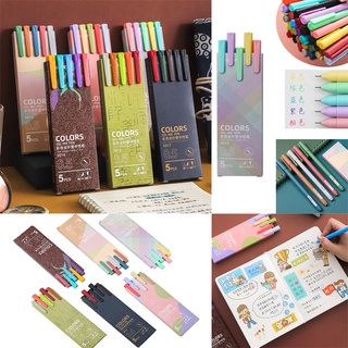 5 unids/caja de estilo tradicional en caja de Color bolígrafo de Gel diseño creativo Macaron Color Gel pluma estudiante escritura papelería