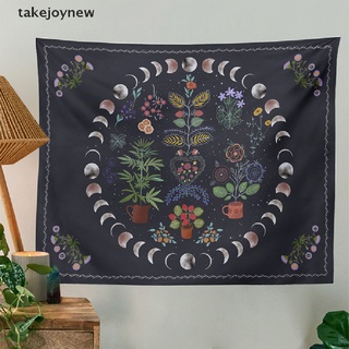 [takejoynew] tapiz en fase lunar para colgar en la pared botánico celestial floral tapiz de pared