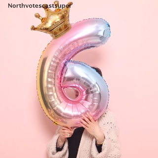 northvotescastsuper gran papel de aluminio globo de cumpleaños 0-9 feliz cumpleaños decoración de fiesta de boda nvcs
