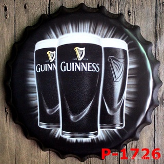 Negro Guinness Cerveza Gran tapa de botella Ornamento Retro Bar Dormitorio Piel de hierro pintura