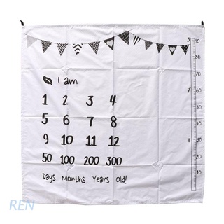 REN 100x100cm Baby Milestone Blankets Muslin Newborn Photography Background Props Infant Swaddle Wrap Bed Quilt Kids Bath Towel