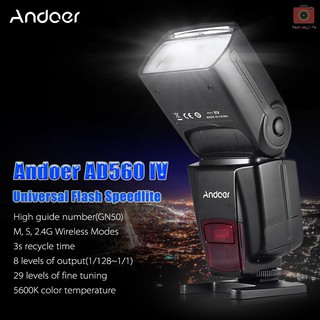 [fash]Andoer Ad560 IV G inalámbrico Universal en cámara de esclavo Speedlite luz Flash GN50 con gatillo de Flash para cámaras DSLR A7/A7 II/A7S/A7R/A7S II (9)
