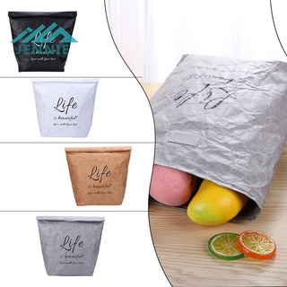 Plegable reutilizable almacenamiento de alimentos de gran capacidad de papel Kraft Picnic bolsa de almuerzo