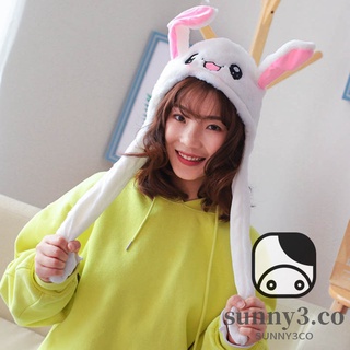 Cute Bunny Plush Hat Funny Playtoy Ear Up Down Rabbit Gift Toy for Kids Girls Girlfriend