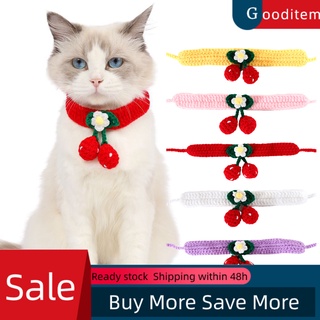 Gooditem Collar de perro hecho a mano con flor de cereza para gatos, Collar ajustable, suministro de mascotas