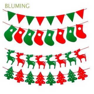 bluming fieltro bandera árbol de navidad fiesta de navidad banderines decoraciones de navidad colgante decoración del hogar santa claus banderas adornos de navidad feliz navidad colgante guirnaldas