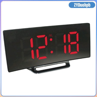 reloj despertador digital led con pantalla grande 7\\\» easy-read display espejo superficie-blanco