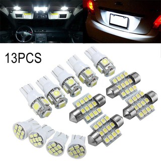 Kit de luces LED blancas para coche, 13 unidades, para lámparas de Interior, cúpula y matrícula (4)