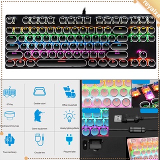 K550 teclado mecánico para juegos RGB LED arco iris retroiluminado con cable teclado de juego con cable de 87 teclas