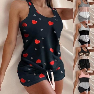 Conjunto De Pijama para mujer con 2 piezas De Cintura Elástica De color sólido con cuello redondo