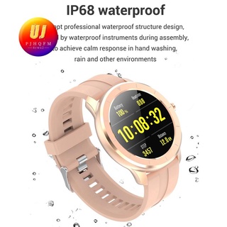 t6 full contact pantalla redonda reloj inteligente para hombres ip68 impermeable presión arterial oxígeno smartwatch para mujeres (sier)