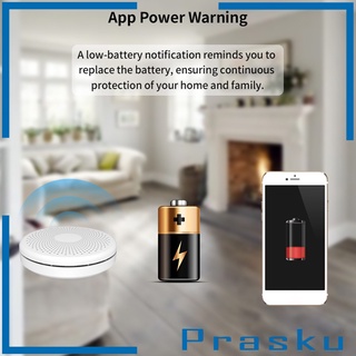 [PRASKU] Sensor de alarma de incendios WiFi inalámbrico inteligente para el hogar fácil de usar (7)