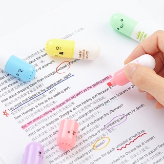 6pcs cápsulas iluminador vitamina píldora resaltar marcador de Color bolígrafos de dibujo forro papelería oficina suministros escolares A6869 (1)