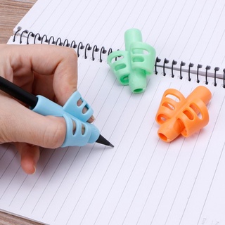 3 pzs soporte de silicona con agarre de dos dedos para lápices para bebés/aprender herramientas de escritura/bolígrafo de escritura (5)