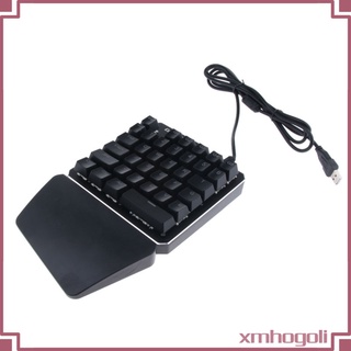 Gaming Keyboard 35 Keys 7 Colors LED Backlit Wired Single Hand Gamer Keyboard for PUGB Mobile