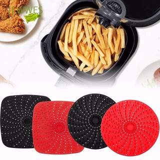 JEWWES Round Air Fryer Liner Reusable Cooking Tool Baking Mat Fit all Airfryer Silicone Replacement Non-Stick Square Air fryer accessories