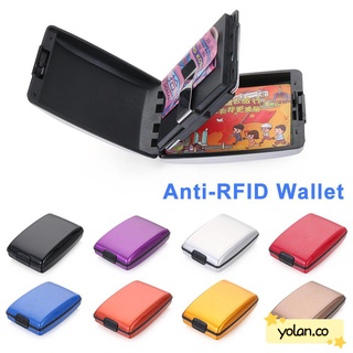 YOLAN Business Money Clip Metal tarjeta caso RFID cartera titular de la tarjeta de crédito no escaner antirrobo Multi-función monedero/Multicolor