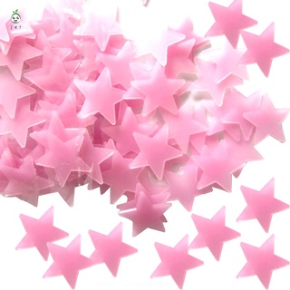100 pzs Calcomanías fluorescentes de estrellas que brillan en la oscuridad para dormitorio de niñosestrellas Estrellas de decoración de la habitación del hogar /pegatinas luminosas para pared