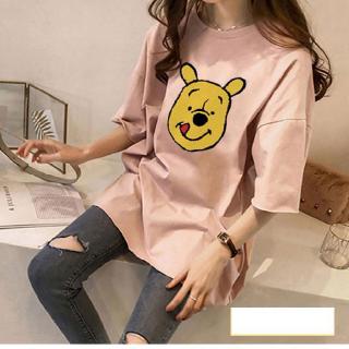 Mujer Sumer camiseta de manga corta suelta pareja T-shirt impresión Animal lindo estudiante camiseta (5)