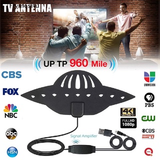 [flymesitu] 960 millas 4k 1080p antena de tv digital para dvb-t tv hdtv negro ovni en forma de durable.