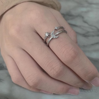 [Adams] anillo abierto ajustable en forma de luna para 541 mujeres