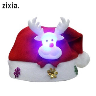 navidad led luz sombrero de dibujos animados santa claus/alce/snowman gorra de navidad para niños adultos (4)
