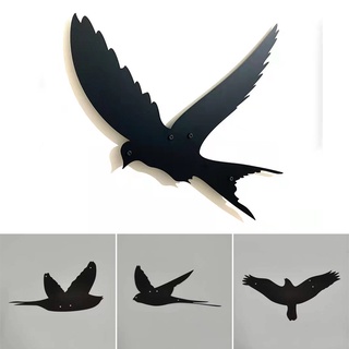 Wrought Iron Bird Ornament Creative Black Birds Silhouette Wall Art Decoration for Home Living Room Bedroom